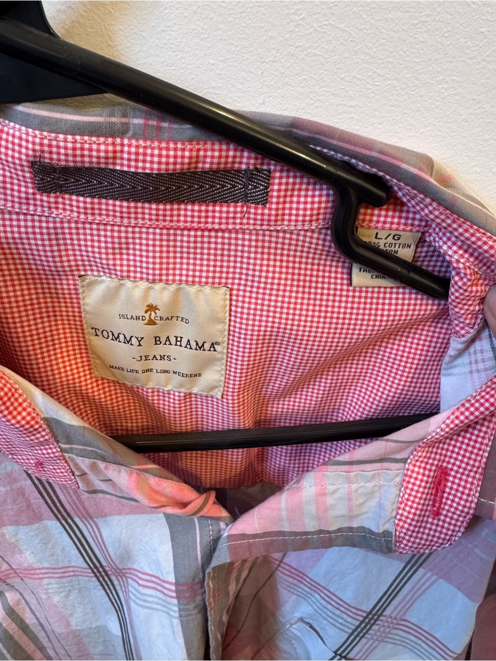 Tommy Bahama Plaid Button-Down Shirt in Pink and Gray